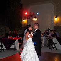 Outdoors Bride and groom dance with dance floor - Heber City, Utah